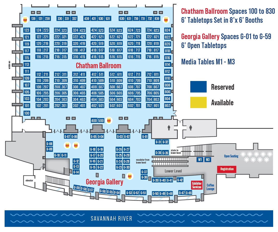 Map of Savannah show booths