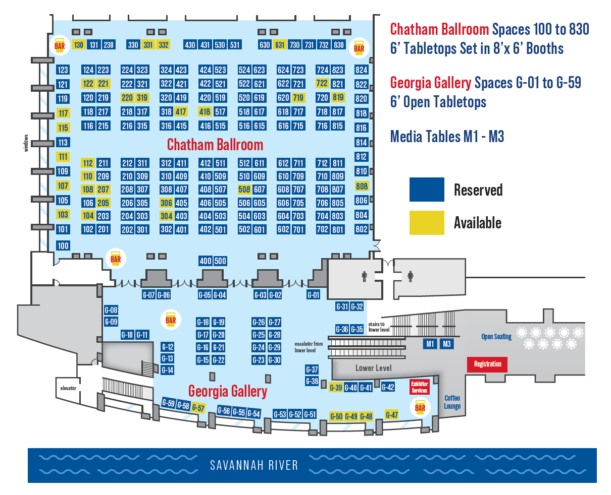 Map of Savannah show booths