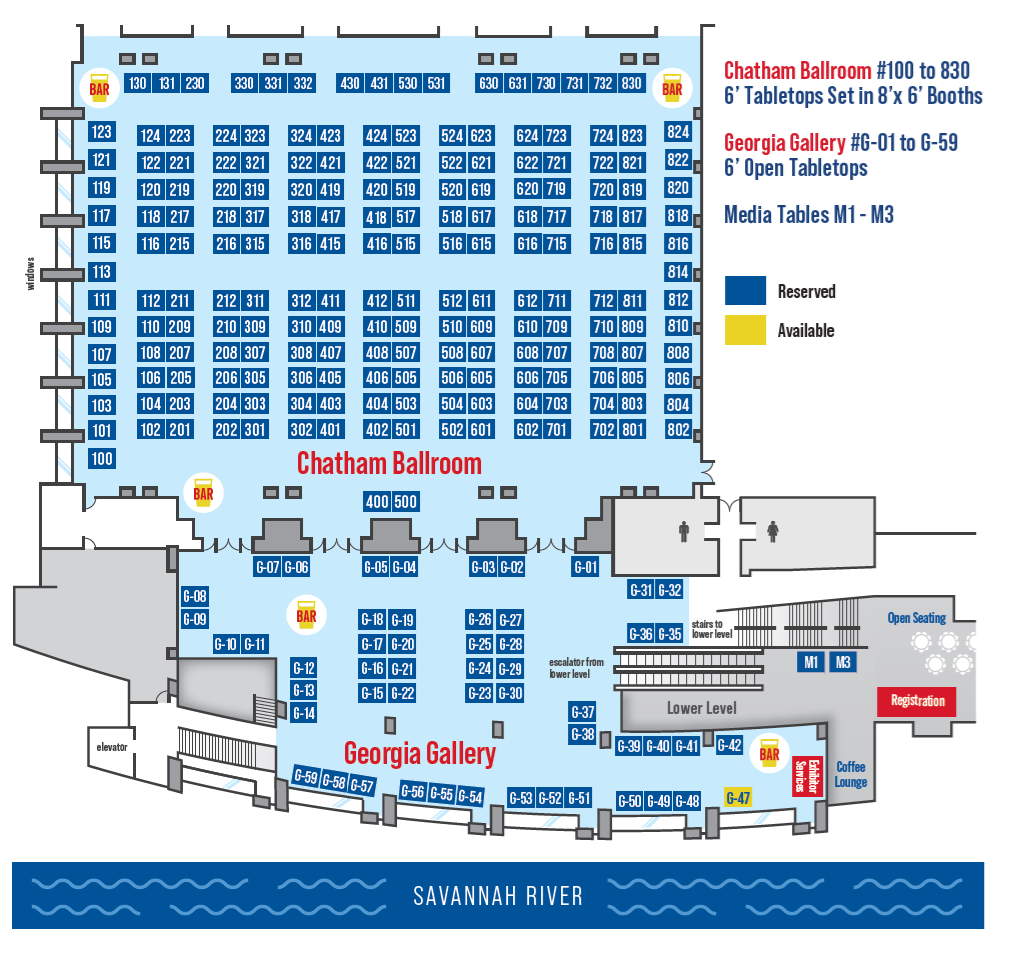 Map of Savannah show booths