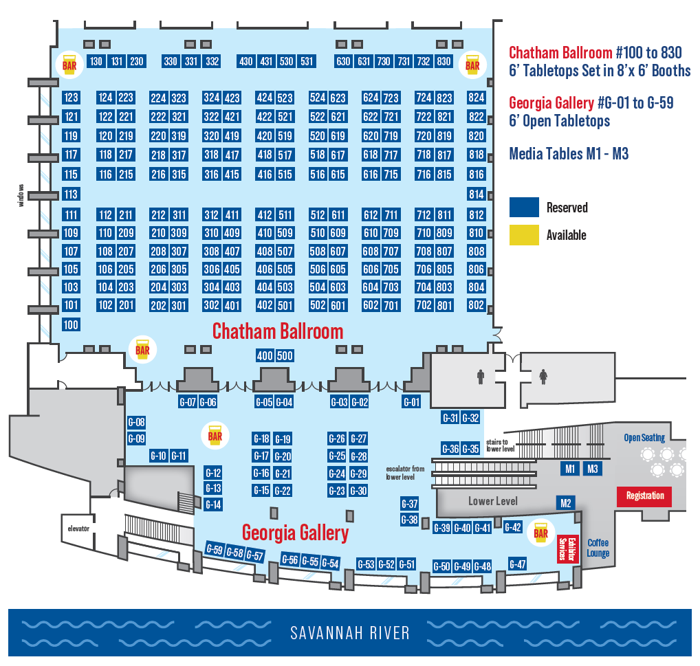 Map of Savannah show booths