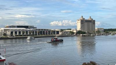 Savannah Convention Center  Westin Hotel from across the river