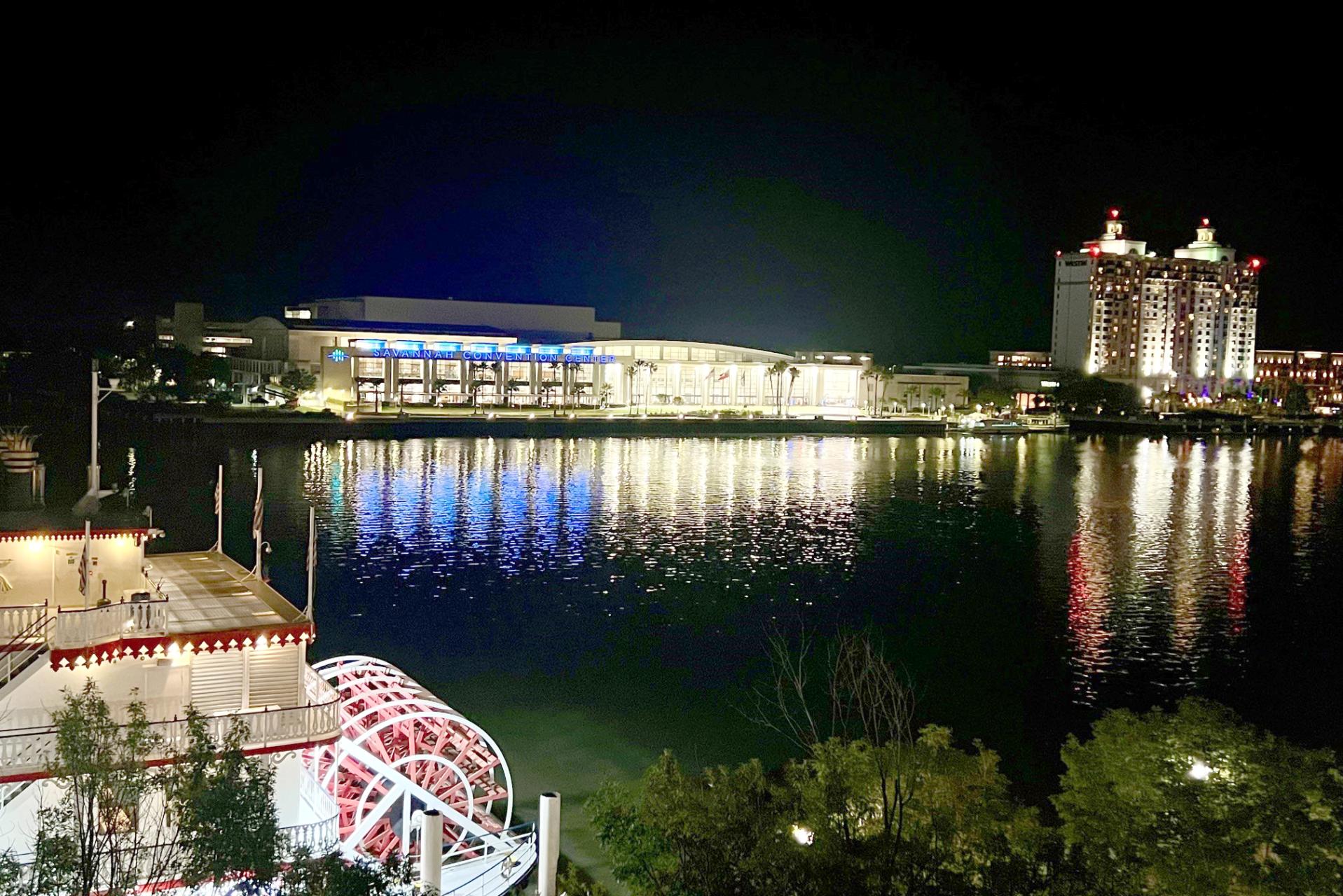 Savannah Convention Center at night